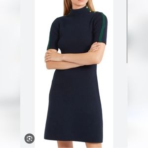 Tory Burch Sardy Merino Wool Sweater Dress Pullover Style Midnight Navy …